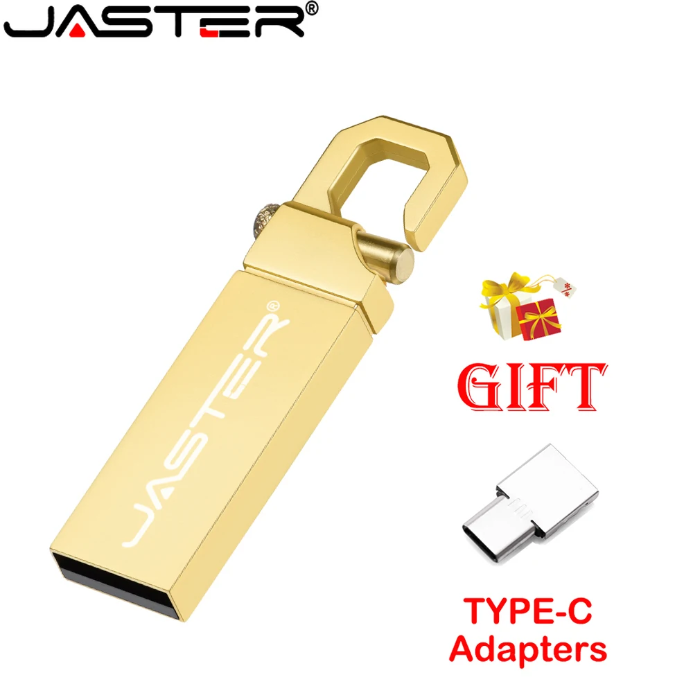 JASTER Aukso Muzikos Memory Stick USB 2.0 Sidabrinė Metalo Karabinai Flash Drive Nemokamai Logotipą Pen Drive 4GB 8GB 16GB 32GB 64GB