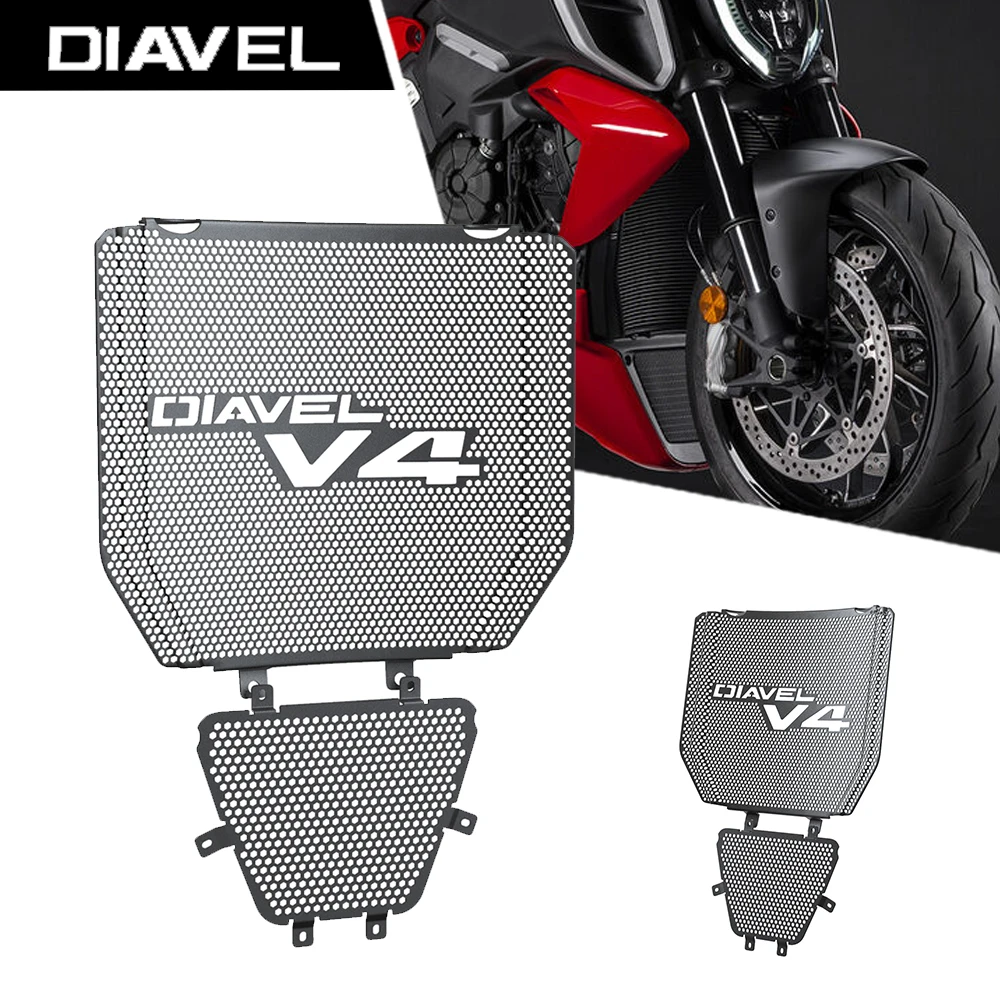 2023 2024 DIAVEL V4 Motociklo Aliuminio Radiatorių Guard Grotelių Ir Alyvos Aušintuvas Guard Nustatyti Raštas Apsaugos Ducati Diavel V4