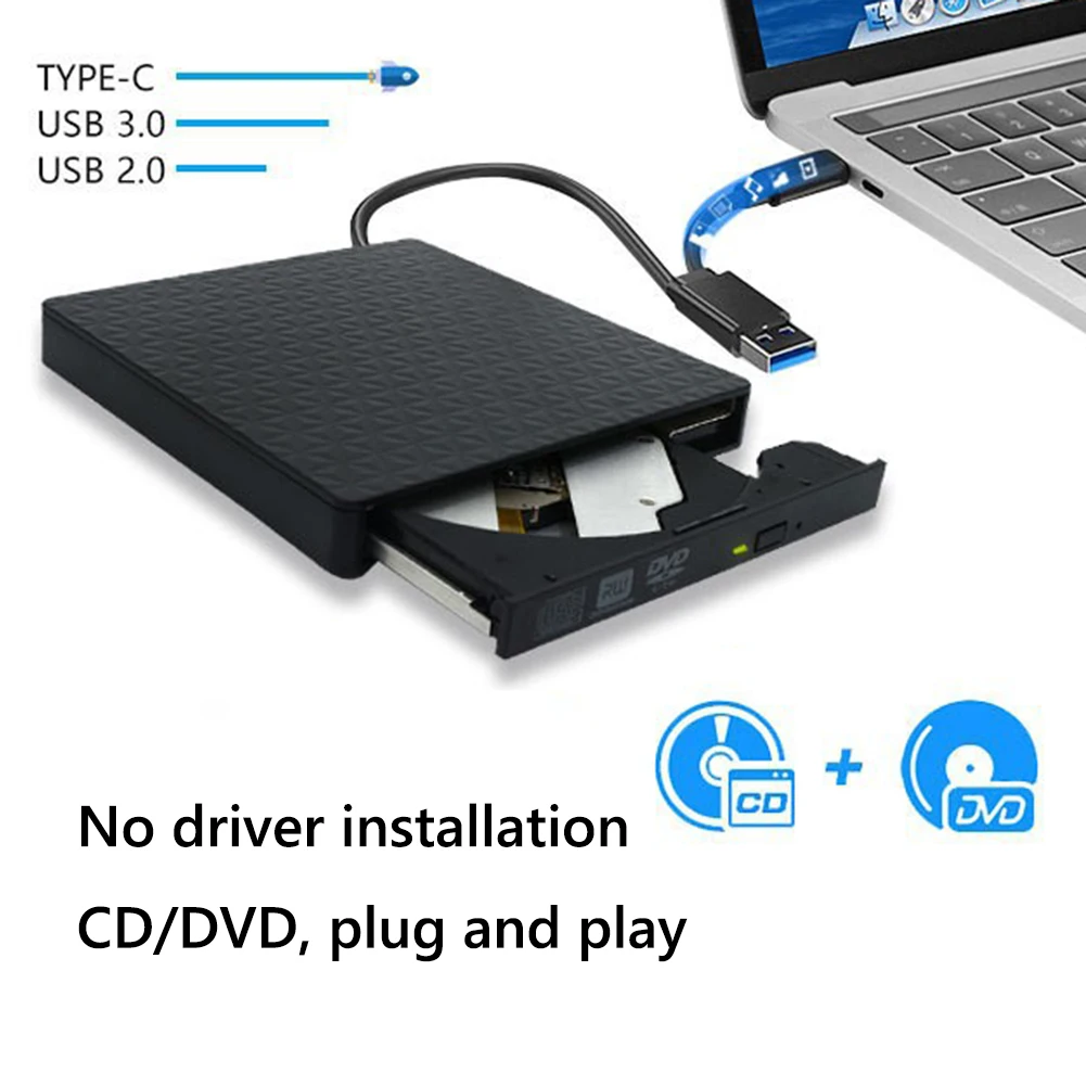 USB Tipo C Išorės DVD Skaitytuvas CD įrašymo įrenginį DVD-ROM, CD ROM Optinių Diskų įrenginį, skirtą 