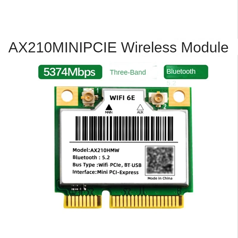 Wifi 6 Wifi Kortelės Wifi 6E AX210HMW PCIE Už AX210 5374Mbps Bluetooth5.2 802.11 Ax 2.4 G/5G/6G Wifi6 Belaidžio ryšio Adapteris