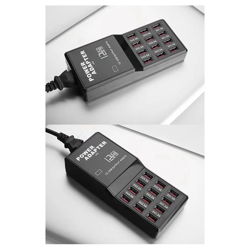 Mobiliųjų Telefonų Kroviklį 60W 10-Ports USB Įkrovimo Stotis Kelis Prietaisus, išmanųjį Telefoną, Tabletės, JAV Plug